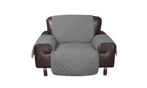 1 Seater Sofa Covers Quilted Protectors Slipcovers Grey
