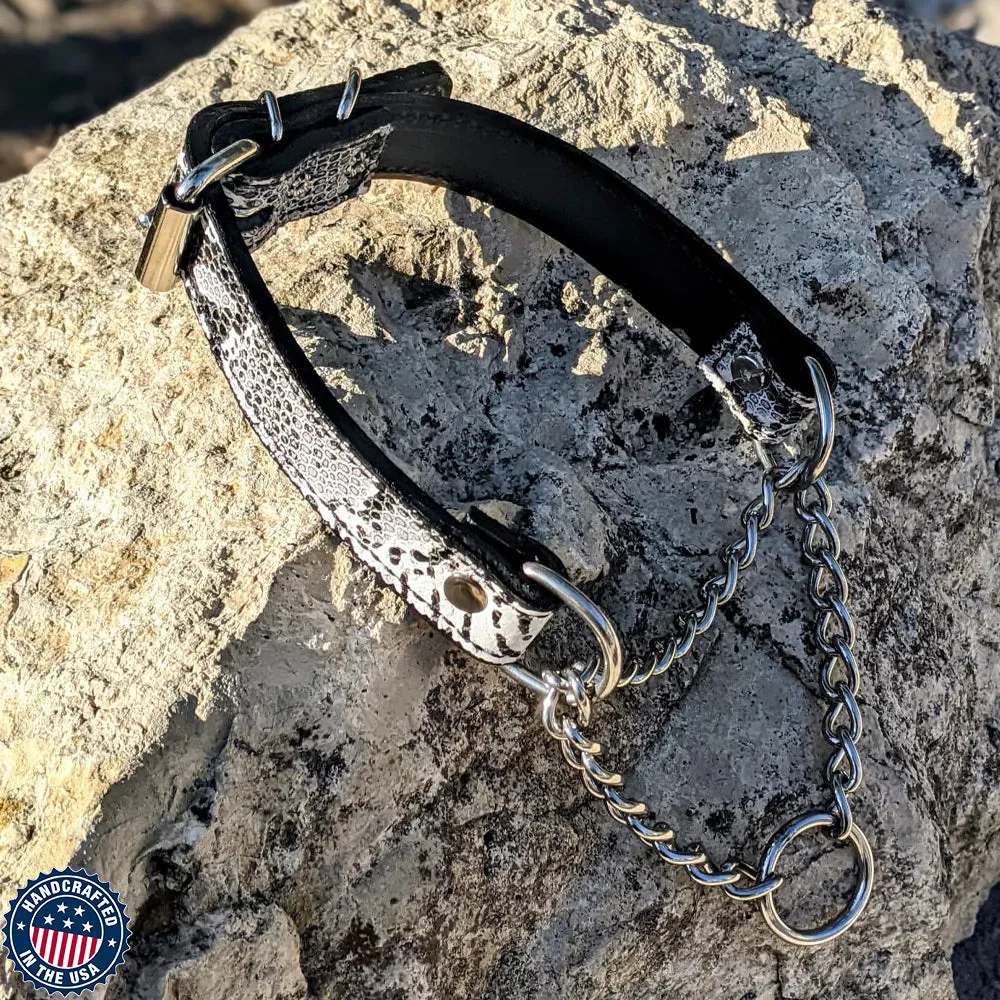 Leather Martingale Collar with Buckle, Training Collar 1.5" Wide - LM1
