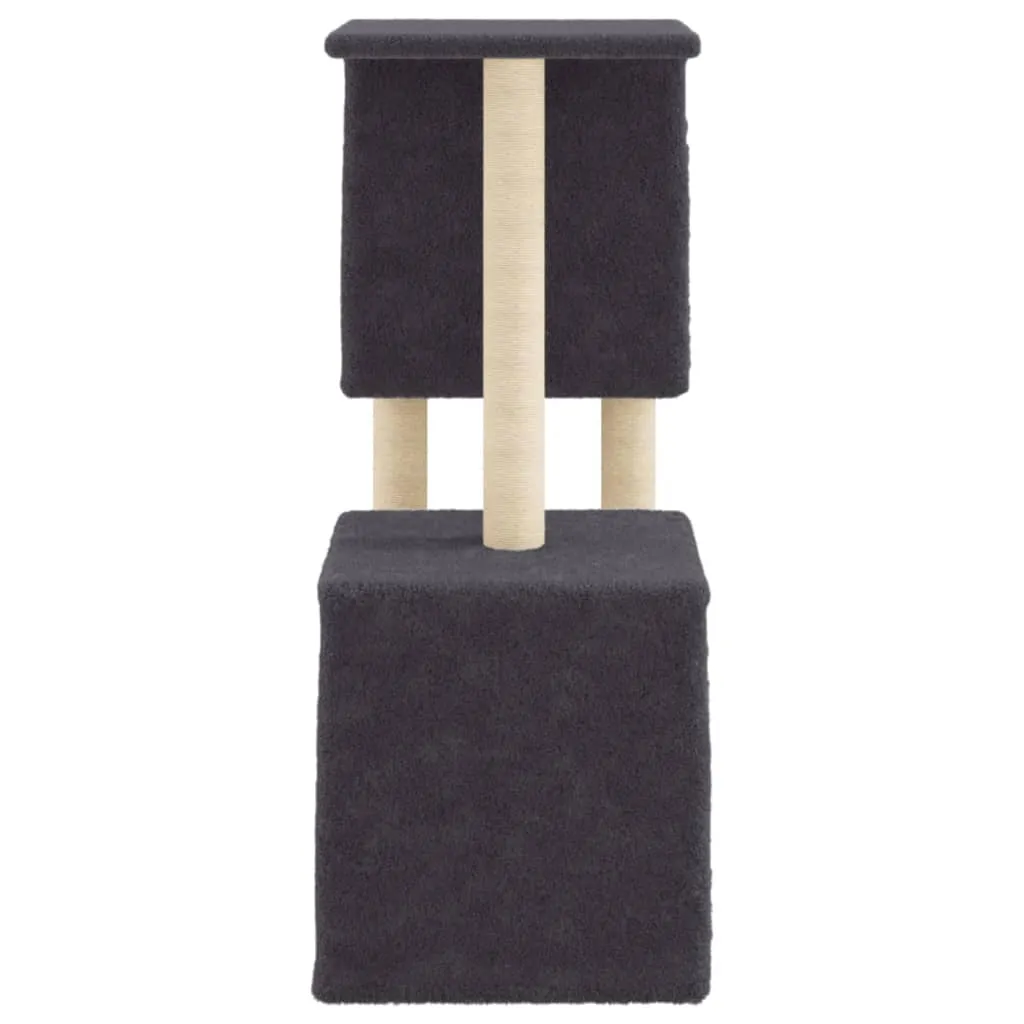 vidaXL Cat Tree with Sisal Scratching Posts Dark Grey 86 cm