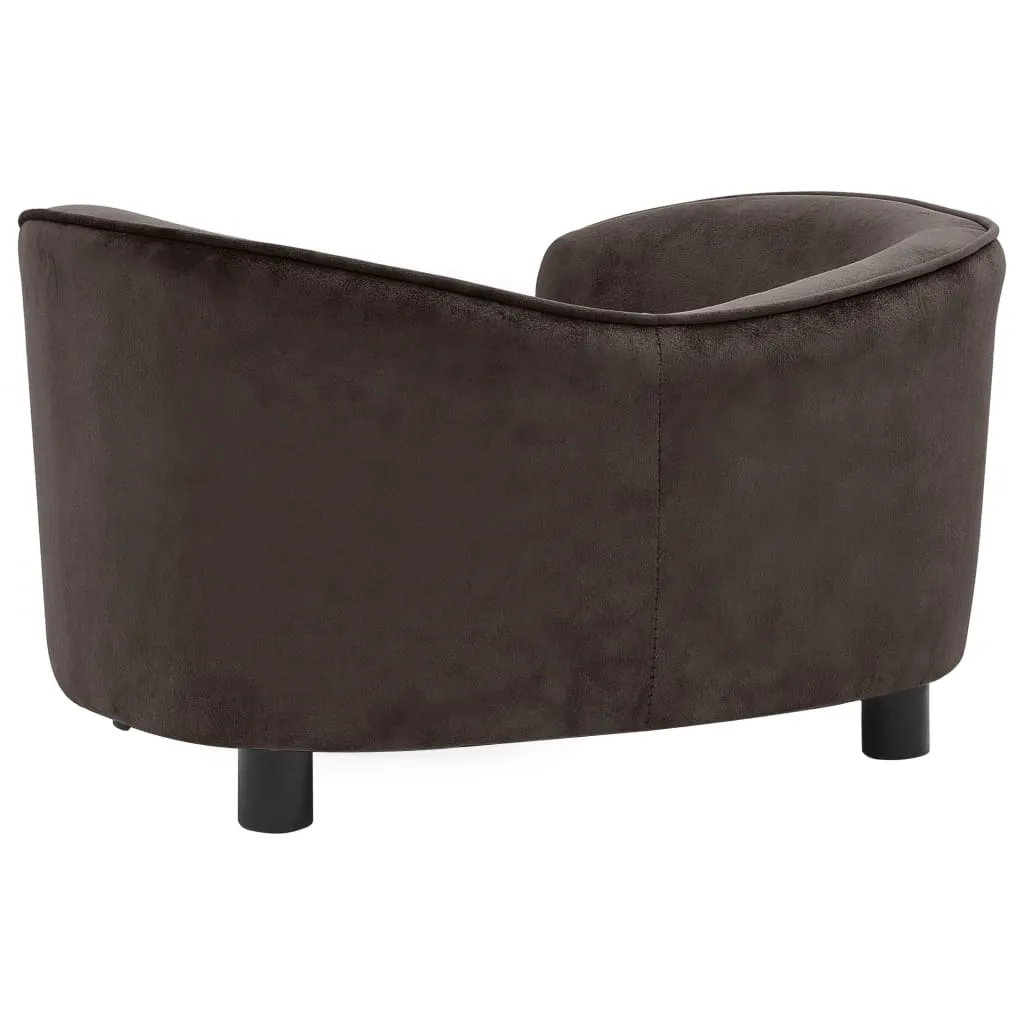 vidaXL Dog Sofa Brown 27.2"x19.3"x15.7" Plush - Comfortable Sofa for Small Dogs and Cats